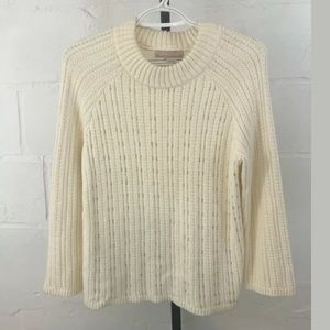 Banana Republic Beaded Sweater Cream Long Sleeve